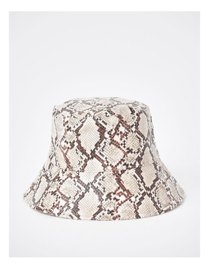 Piper Snake Print Bucket Hat in Brown One Size