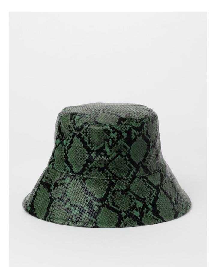 Piper Snake Print Bucket Hat in Green One Size