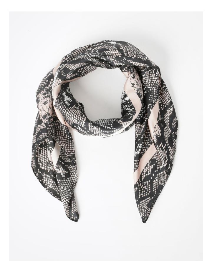 Piper Printed Headscarf Scarf in Snake Blk/White