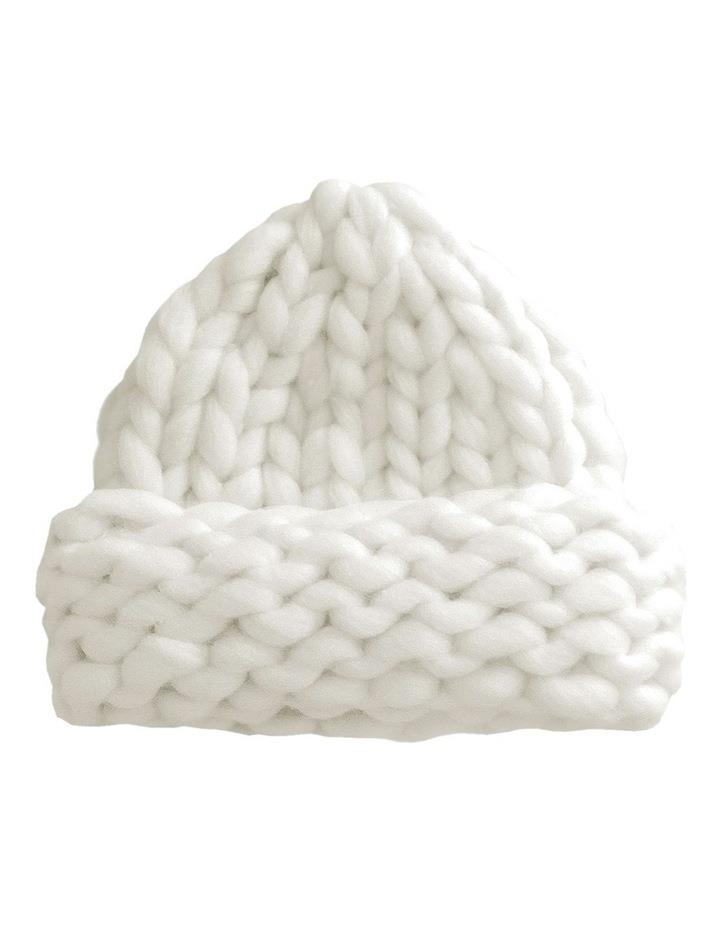 Belle & Bloom Snowflake Hand Knitted Beanie in White One Size