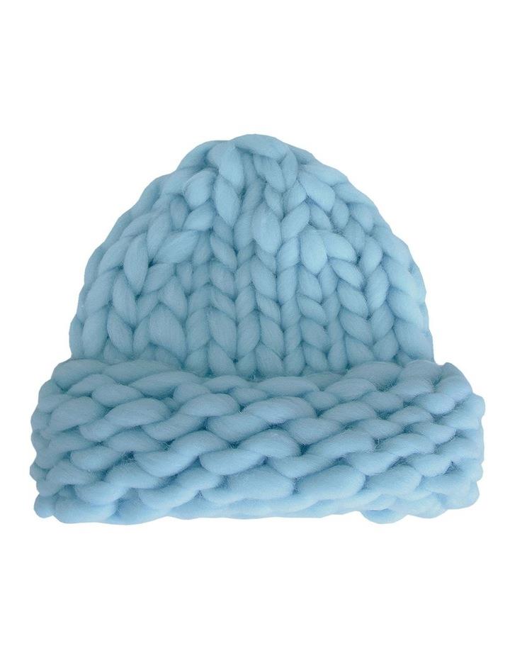 Belle & Bloom Snowflake Hand Knitted Beanie in Blue Sky Blue One Size
