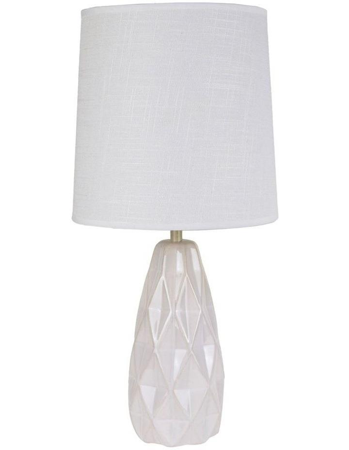 Lexi Lighting Ava Geo Ceramic Table Lamp in White