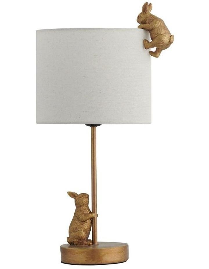 Lexi Lighting Two Rabbits Playing Table Lamp in Gold/White