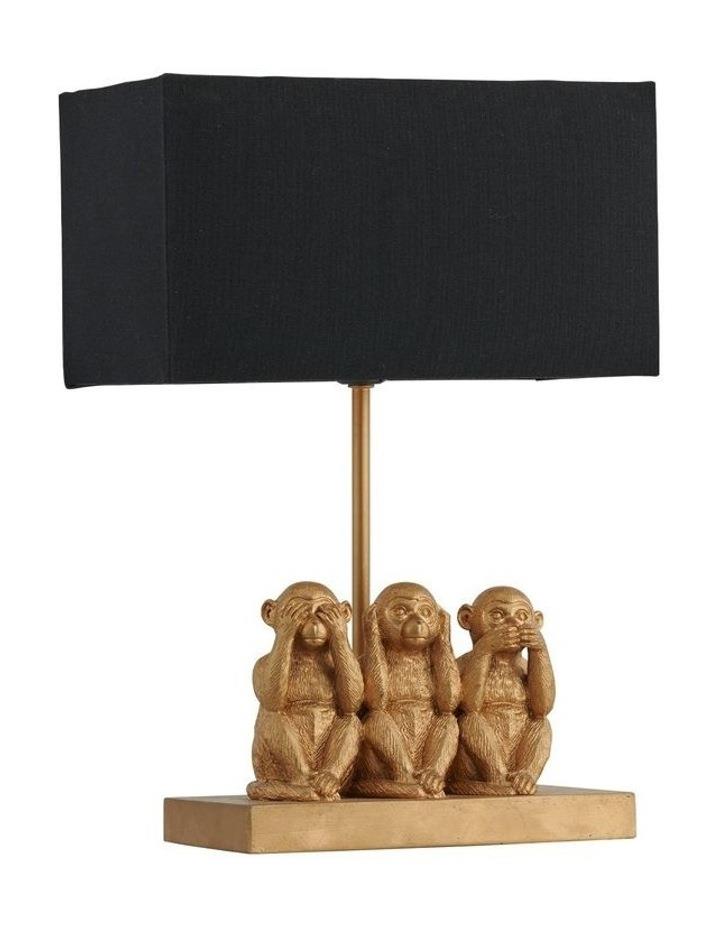 Lexi Lighting Three Wise Monkeys Table Lamp in Black/Gold Black