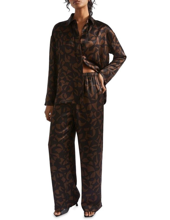 Seed Heritage Abstract Wide Leg Pant in Brown Chocolate 6