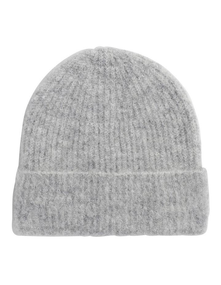 Seed Heritage Fluffy Knit Beanie in Grey Marle Grey OS
