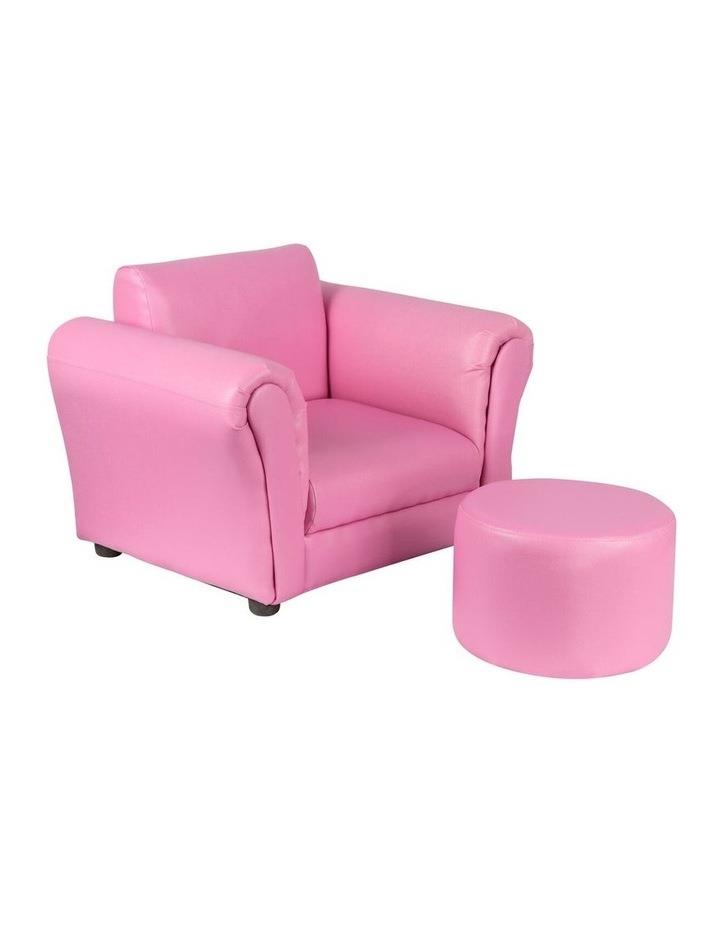 HACIENDA Kids Couch Sofa Chair with Footstool in Pink