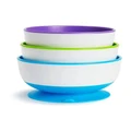 MUNCHKIN Stay Put Suction Feeding Bowls 3 Pack in Multi Assorted