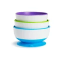MUNCHKIN Stay Put Suction Feeding Bowls 3 Pack in Multi Assorted