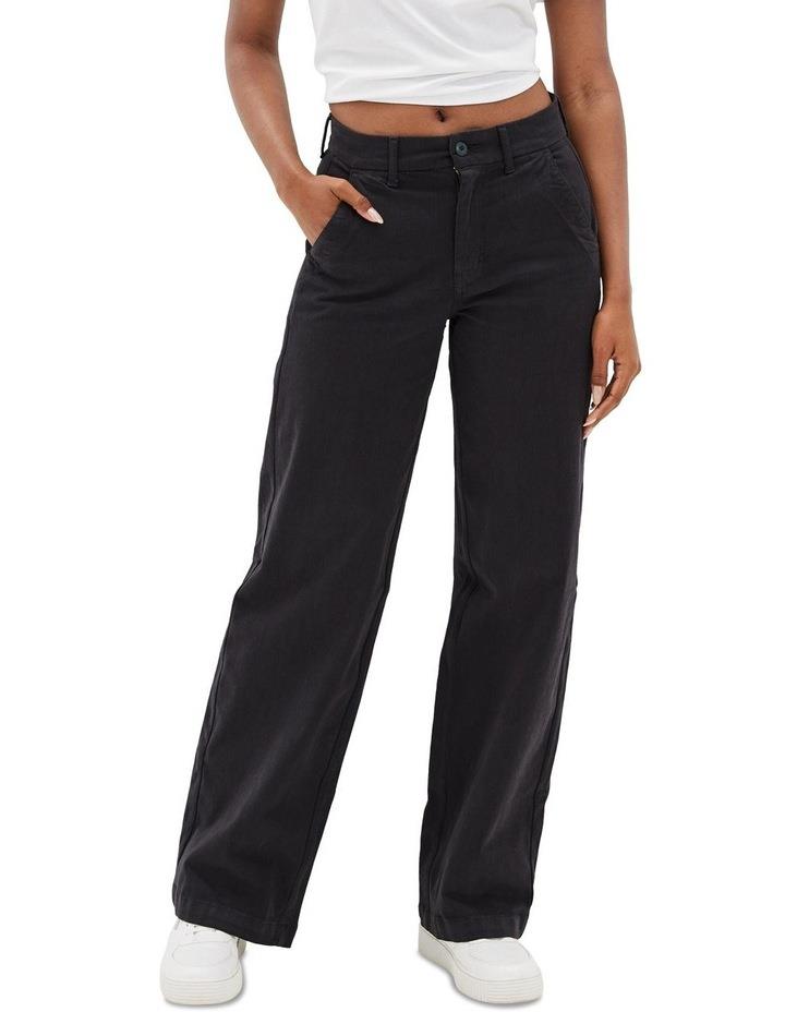 American Eagle Stretch Twill Super High-Waisted Baggy Wide-Leg Pant in Black 4