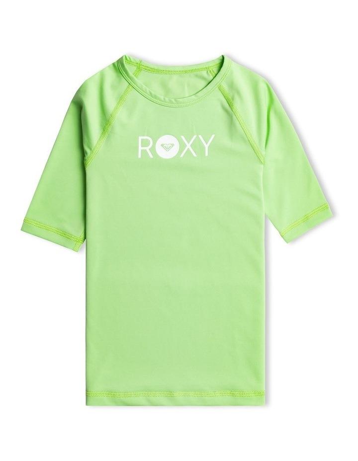 Roxy Essential 3/4 Sleeve Rash Vests in Jade Lime Lt Green 4