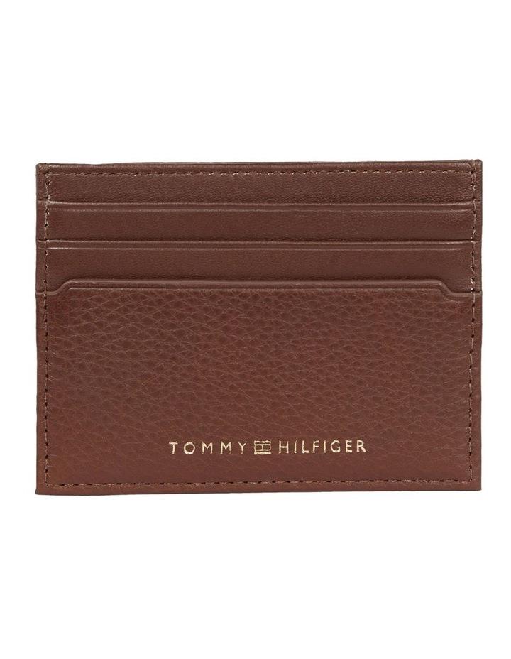 Tommy Hilfiger Premium Leather Credit Card Holder in Dark Chestnut Tan One Size