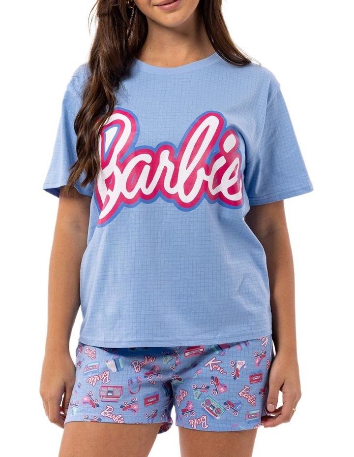 Barbie Barbie Knit/Woven Short PJ Set in Rollergirl Print Blue M