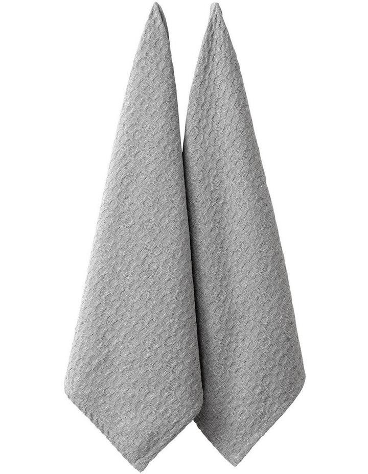 Ladelle Eco Recycled Kitchen Towel Light Grey 2 Pack