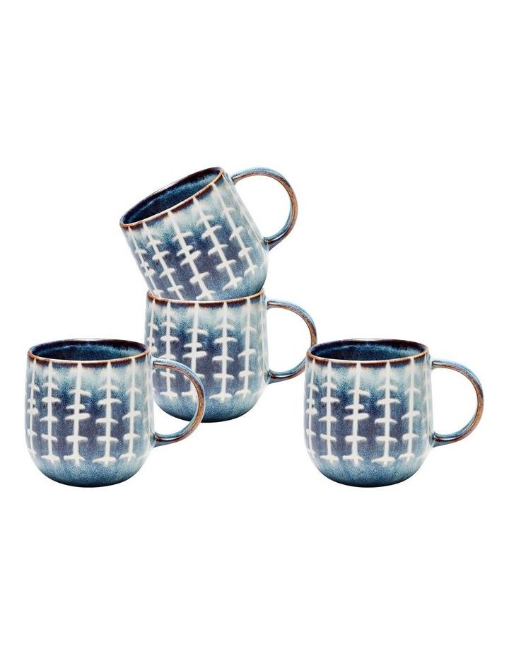 Salt&Pepper Naoko Mug Set Set of 4 in Linear Storm Blue