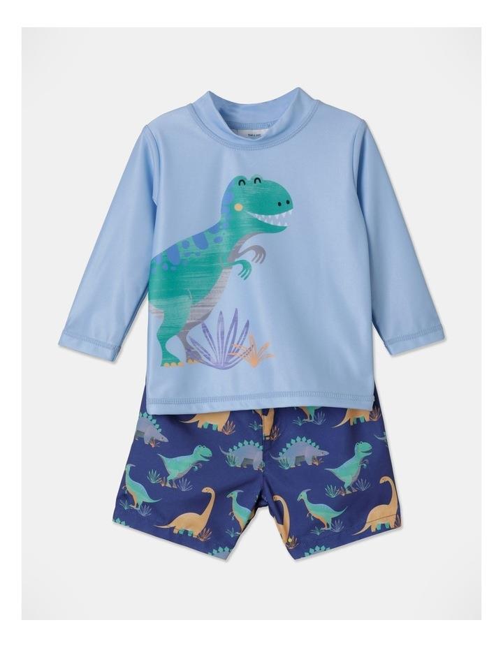 Sprout Dino Rashy Set in Baby Blue 0