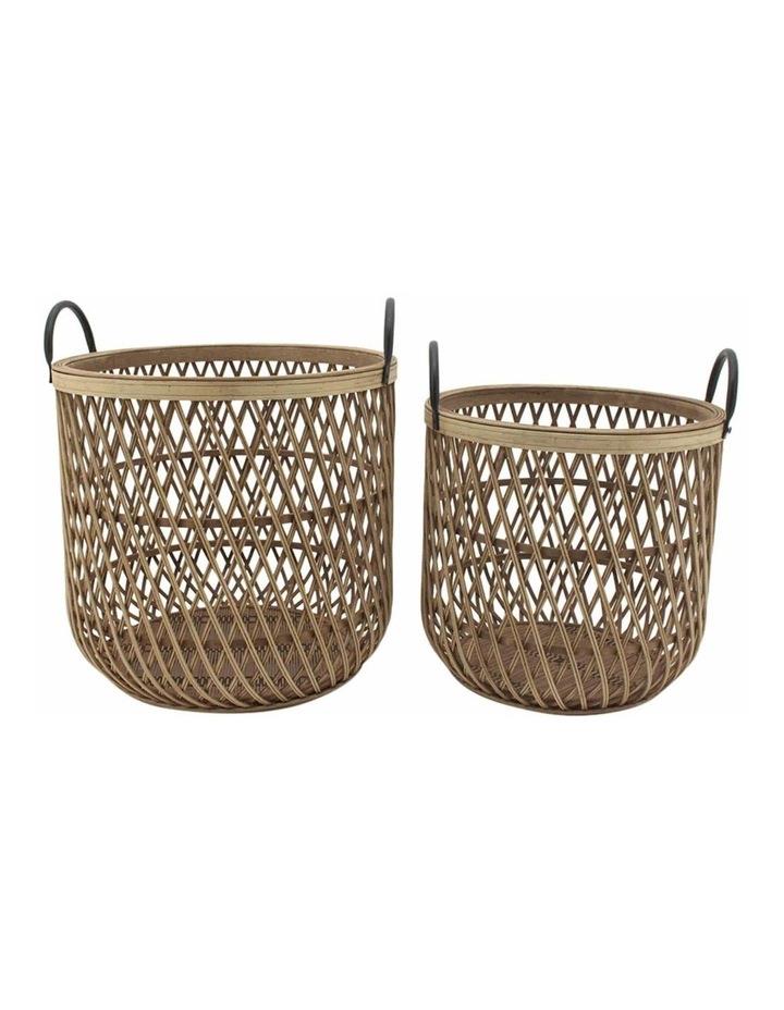 Willow & Silk Bamboo Baskets Set of 2 in Natural