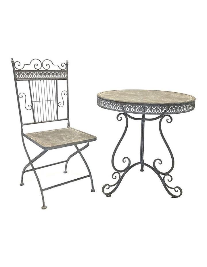 Willow & Silk 2 Seater Outdoor Distressed Table & Chair Set in Antique Grey