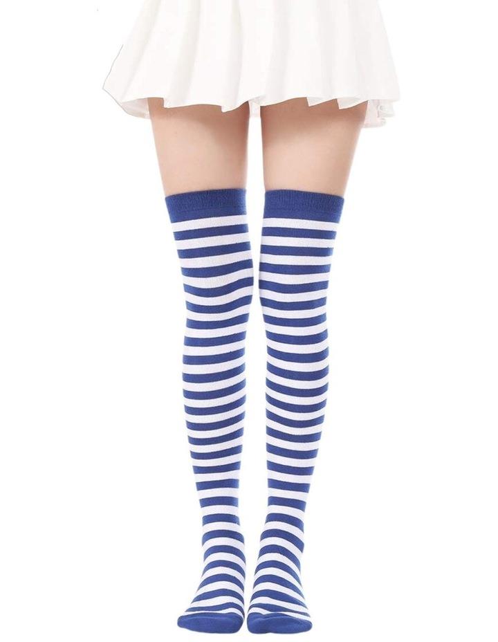 BR Costumes 10x Over The Knee Socks in Blue/White Blue