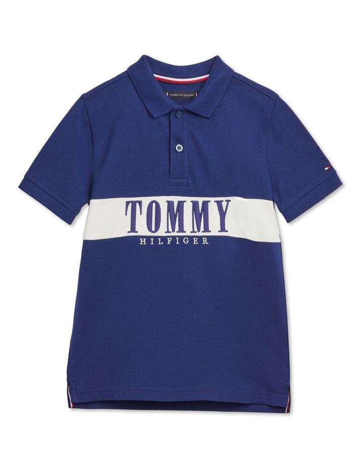 Tommy Hilfiger Colour-Blocked Logo Polo T-shirt in Pilot Blue 14