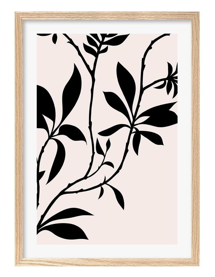 Profile Australia Silhouette Branch Leaves Day Art Print A2 Natural Frame White Border Brown