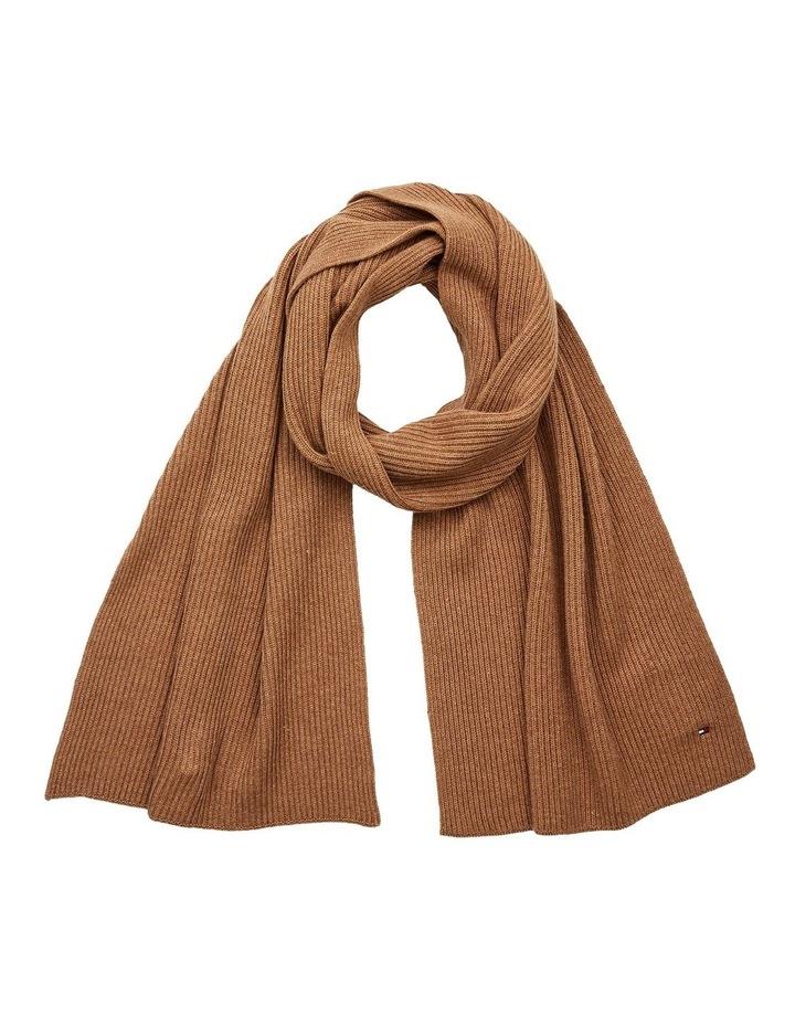 Tommy Hilfiger Essential Flag Knit Winter Scarf in Countryside Khaki Camel One Size
