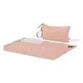 OiOi Vegan Leather Nappy Changing Pouch in Pink Baby Pink