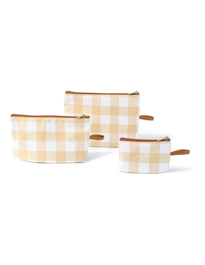 OiOi Packing Pouch Trio in Beige Gingham Beige