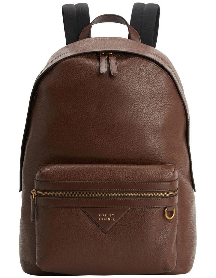 Tommy Hilfiger Premium Leather Backpack in Dark Chestnut Tan One Size
