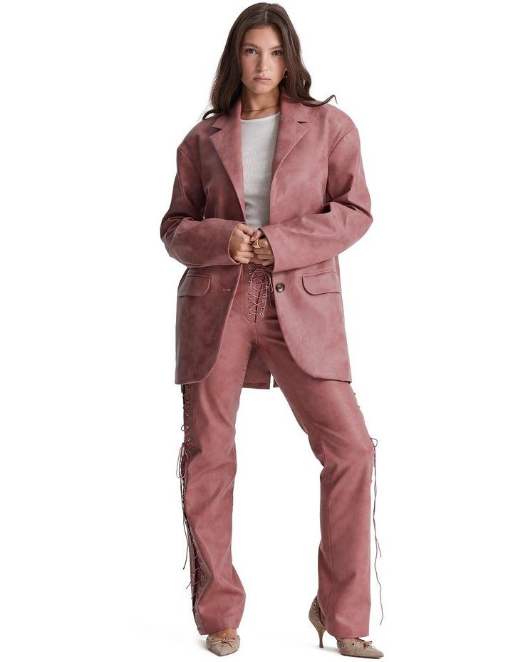 House of CB Kiera Vegan Leather Oversized Blazer in Pink XL