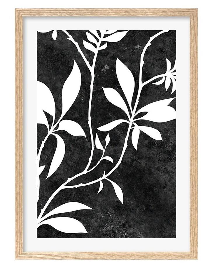 Profile Australia Australian Made Silhouette Branch Leaves Night Art Print A2 in Natural Frame Natural