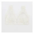 Aerie Eyelash Lace Padded Plunge Bralette in Soft Muslin Ivory XS