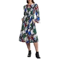 Marco Polo Long Sleeve Dress in Abstract Tidal Assorted 14