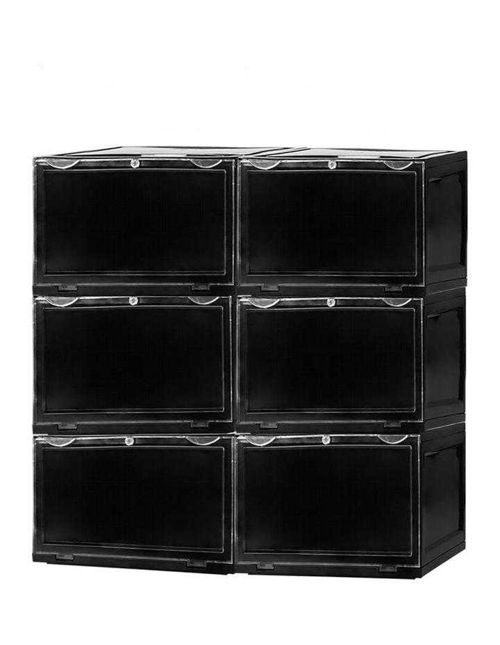 Stacked Shoe Box Acrylic Sneaker Display Case 6 Piece in Black