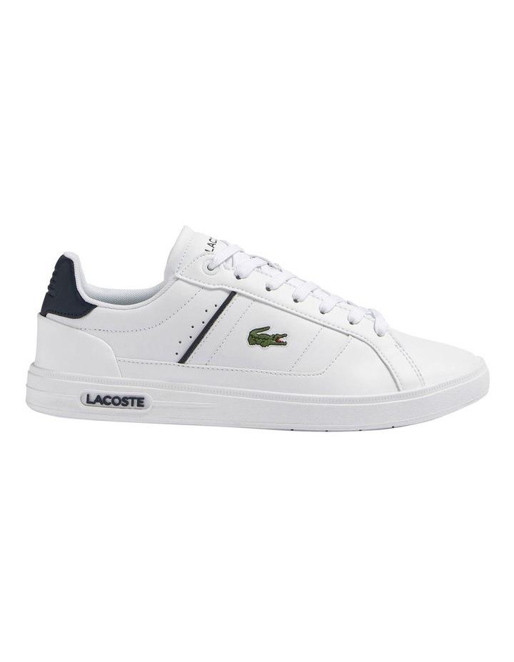 Lacoste Europa Pro Leather Sneaker in White/Navy White 6