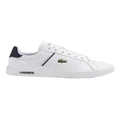 Lacoste Europa Pro Leather Sneaker in White/Navy White 7