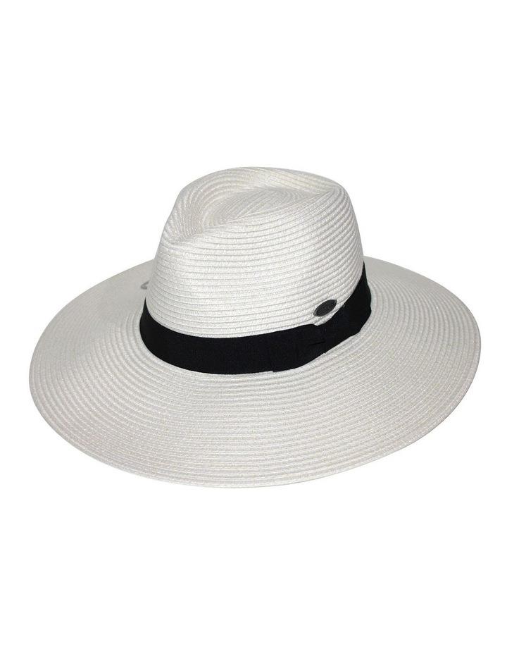 Rigon Fiona Wide Brim Fedora Hat in Ivory/Black Ivory M-L