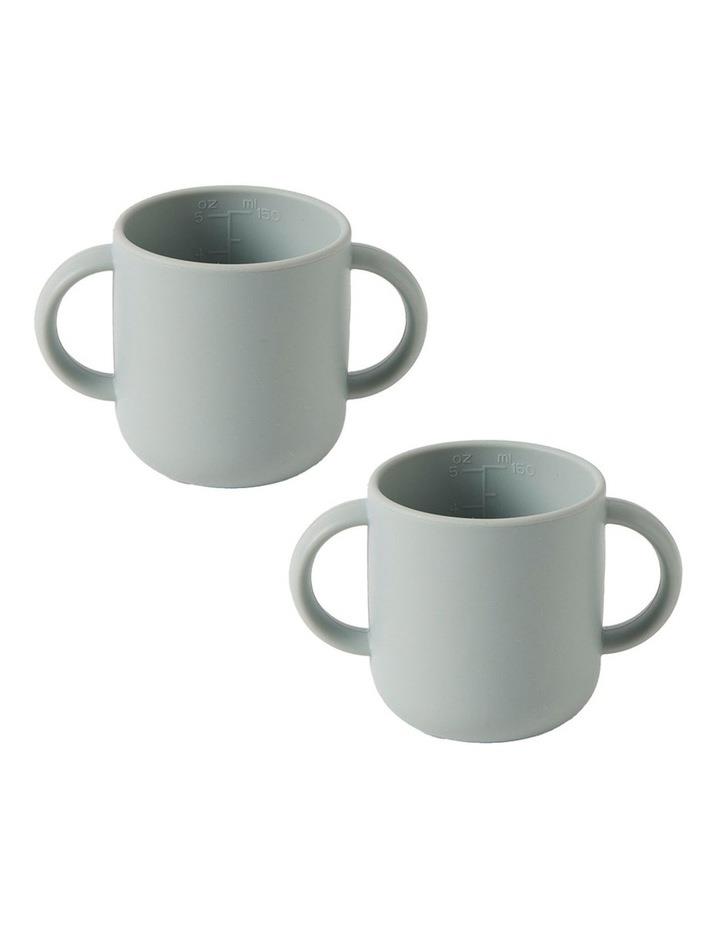 NORDIC KIDS Henny Silicone 2-Handle Cup 2 Pack in Steele Steel