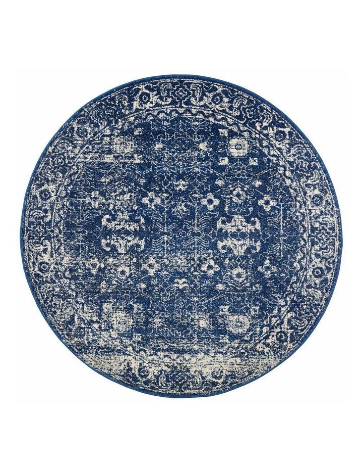 Rug Culture Evoke Oasis Navy Transitional Round Rug In Navy 200x200cm
