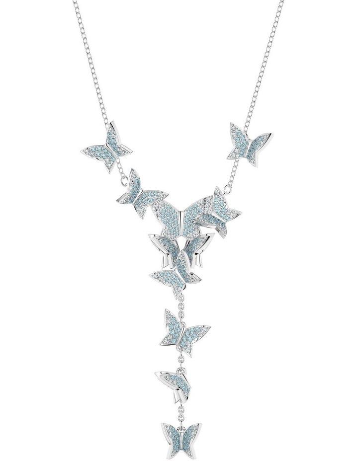 Swarovski Lilia Y Necklace Butterfly Rhodium Plated in Blue