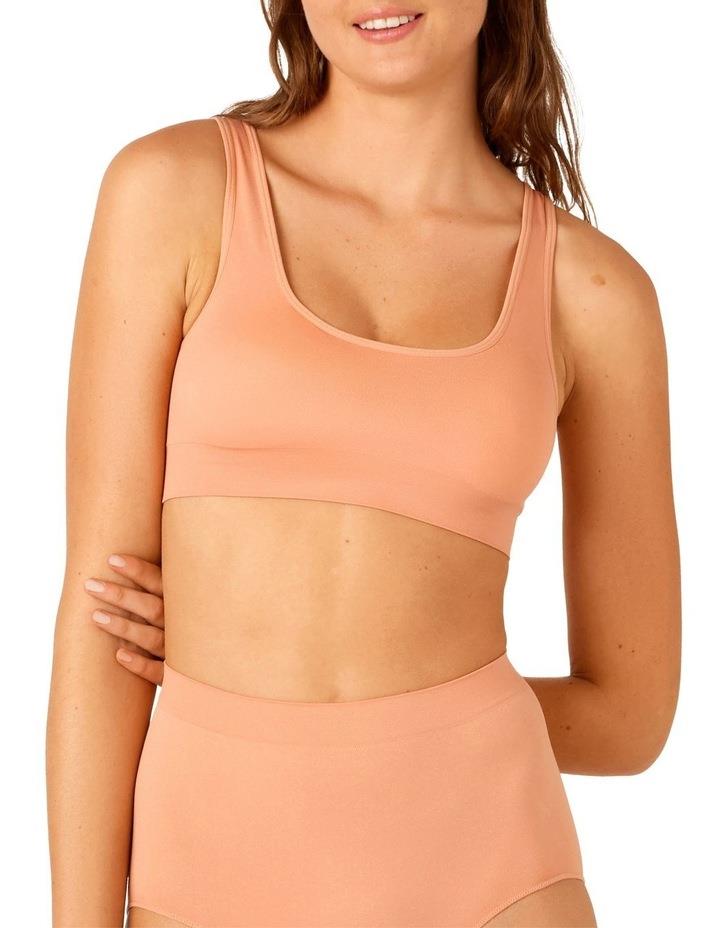 Ambra Bare Essentials Recycled Nylon Reversible Padded Crop in Spiced Peach 8-10