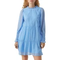 Vero Moda Rie Long Sleeve Short Dress in Blue S
