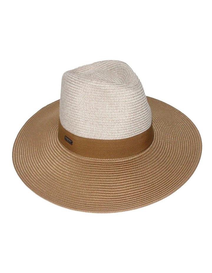Rigon Wide Brim Fedora Hat in Mixed Camel/Caramel M-L