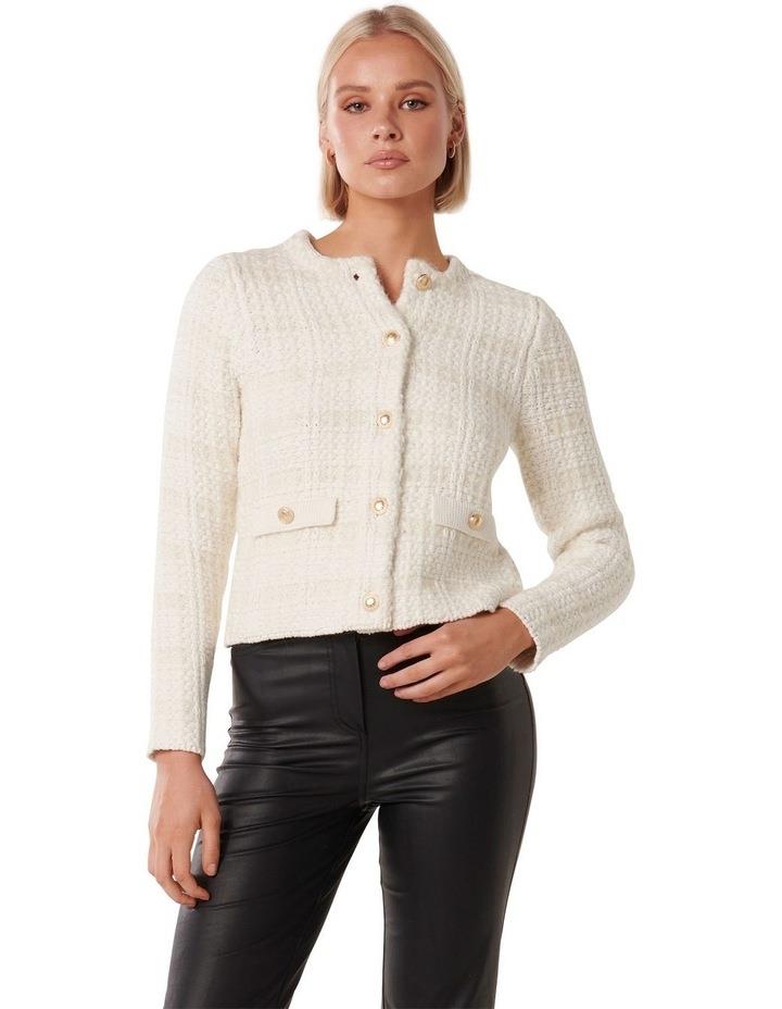 Forever New Amy Textured Knit Cardigan in Cream M