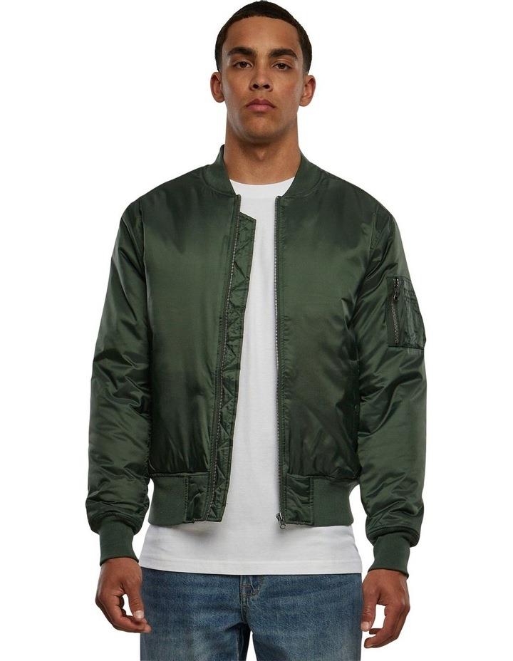 Urban Classics Tech Bomber Jacket in Olive M