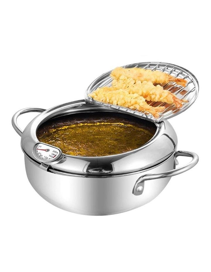 Toque Japanese Deep Frying Pan Pot 24cm in Silver