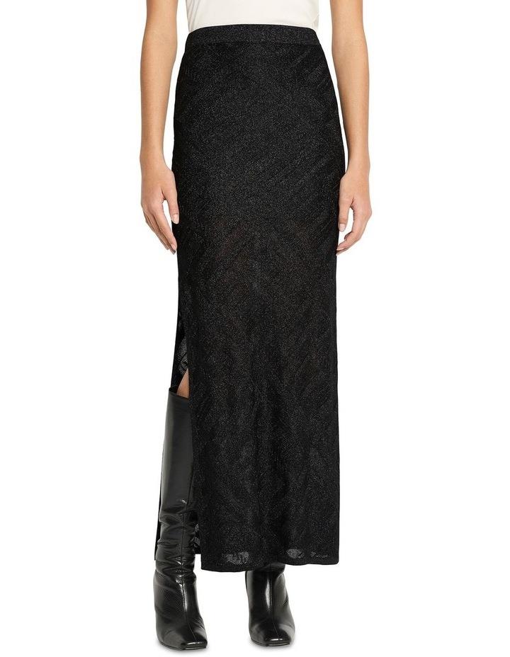 Sass & Bide Sheer Geo Knit Skirt in Black XL