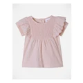 Sprout Crinkle Knit Top in Pale Pink 00