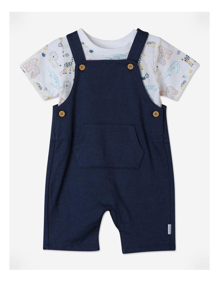 Sprout Animal Outline Solid Knit Overall Set in Midnight 0