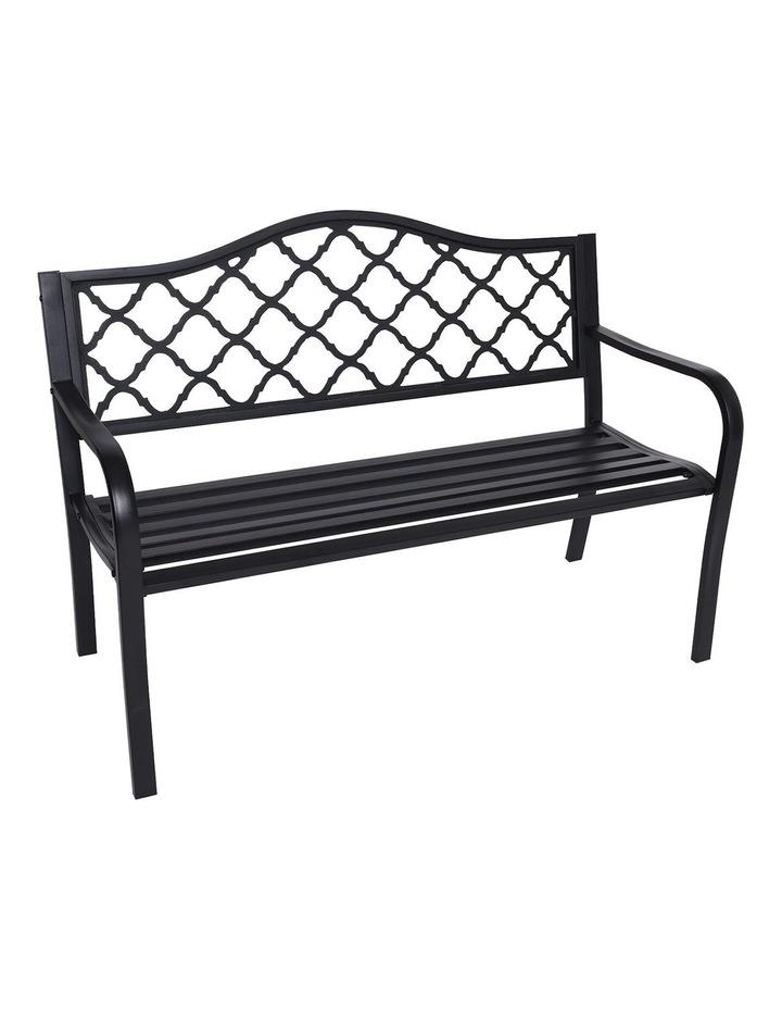 Wallaroo Steel Outdoor Garden Bench Elegant in Black